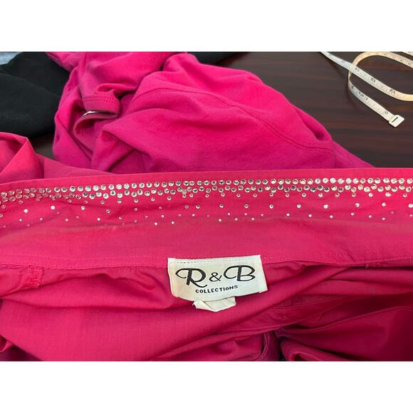 VTG R&B California 2 Piece T-Shirt Blouse Set XL Pink Rhinestone Bling Western - Picture 14 of 14